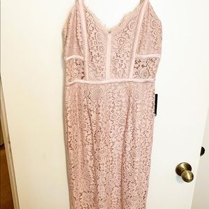 NWT express baby pink lace dress knee length sz 8